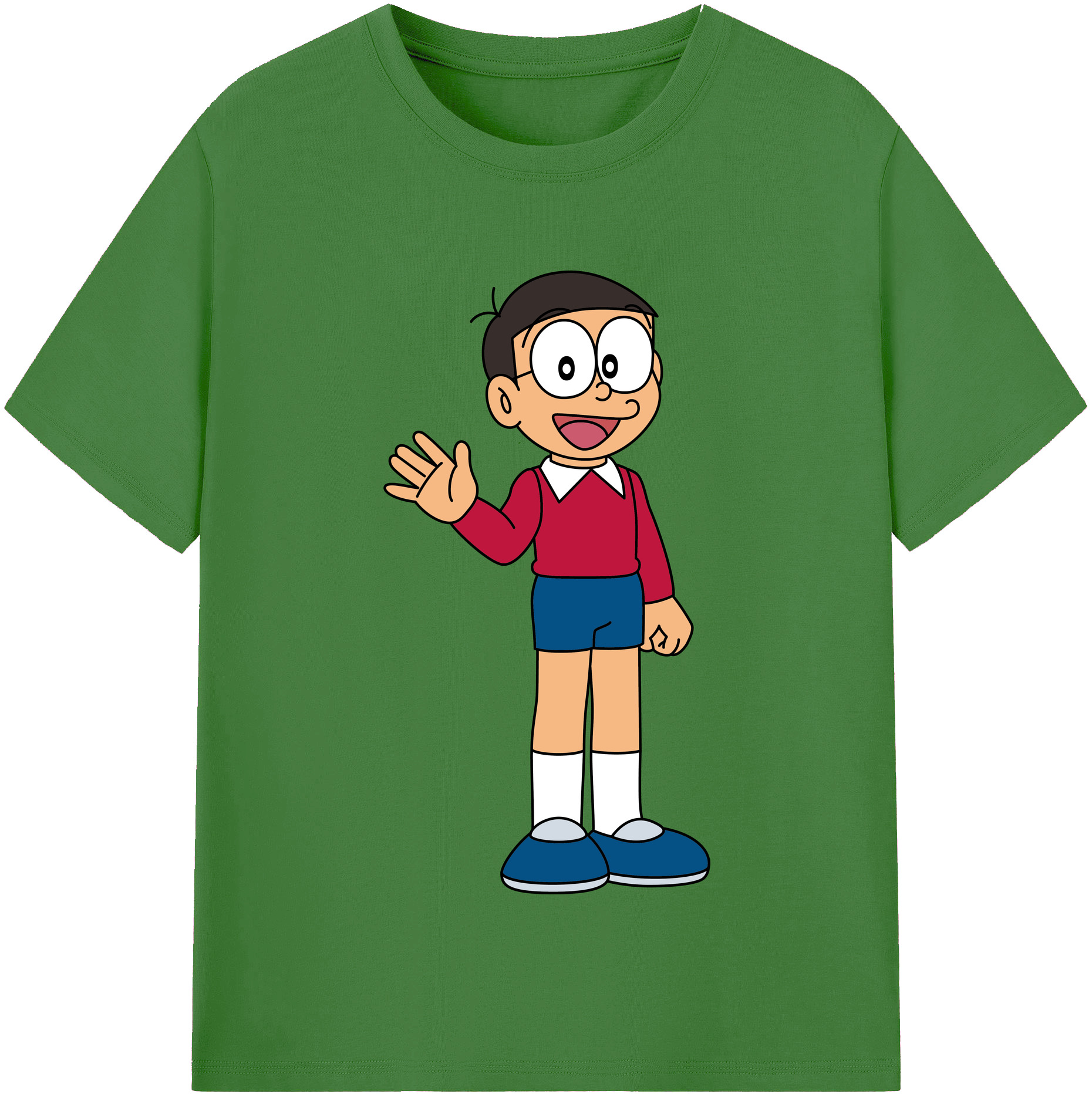 （画像用） ドラえもん 野比 のび太 Doraemon Nobita Nobi レディースカジュアルプリントTシャツ（綿100％）